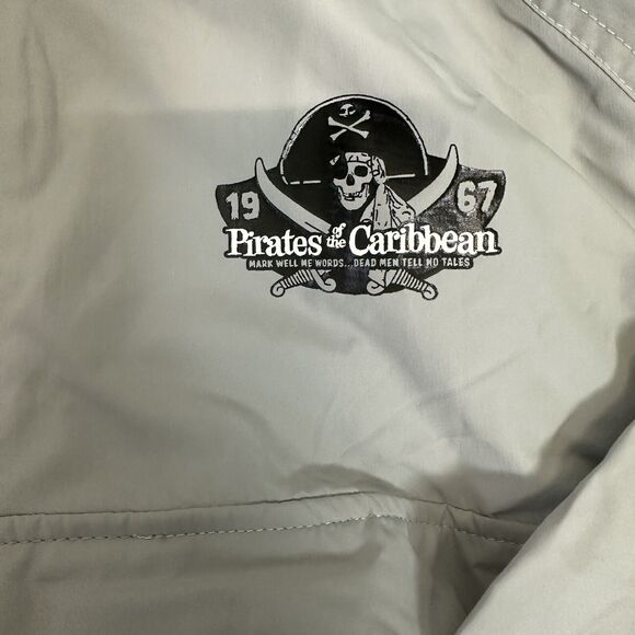 Disney Parks Pirates of the Caribbean Windbreaker Womens‎ XXL 2X Gray Crossbones - Picture 3 of 13